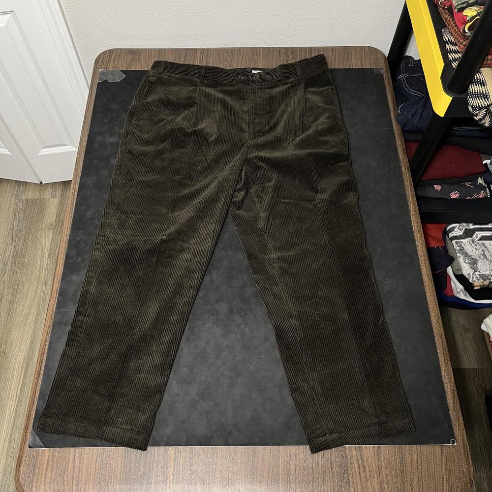 J. Peterman Pants Mens 42x30 Green Corduroy Dress Made In Portugal Trousers